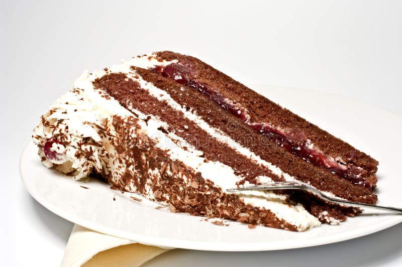 黑色蛋糕奶油森林特制的糕饼