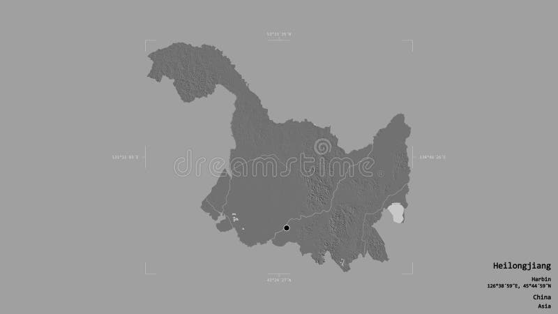 黑龙江. 边界框. 双层 皇族释放例证