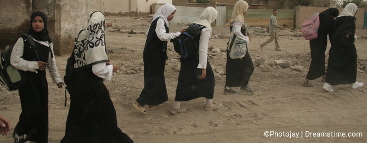 Iraqi Girls walking home from school