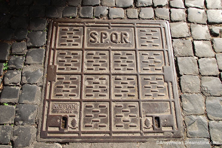 SPQR manhole cover