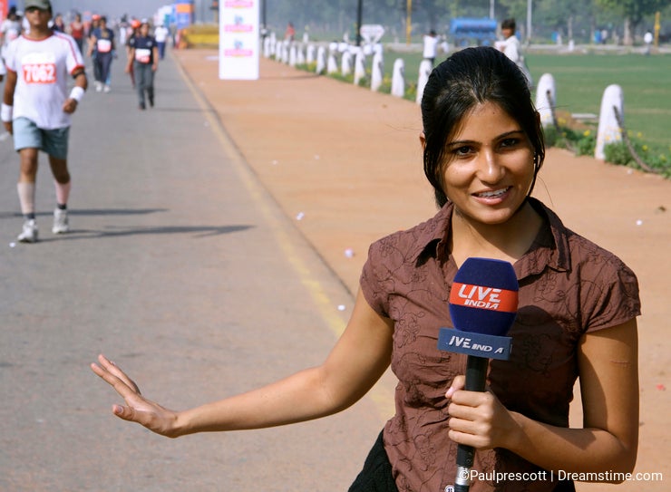 Young female journalist
