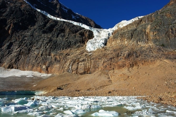 Glacier lake and mountain