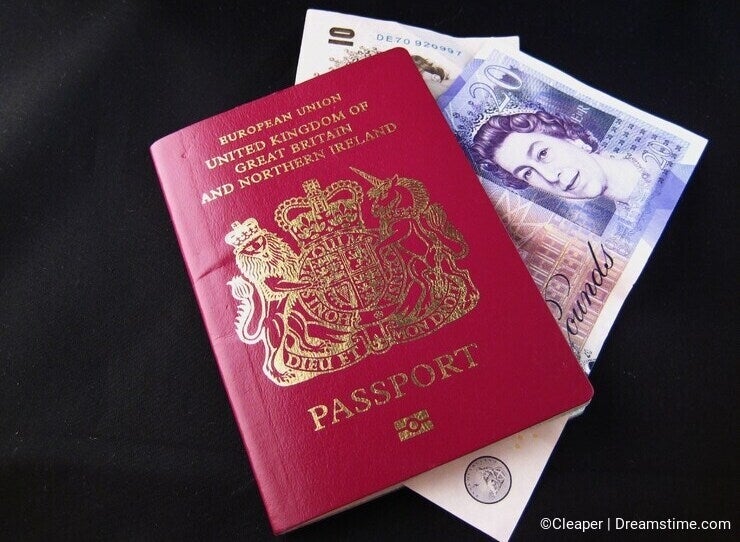 British Passport and money