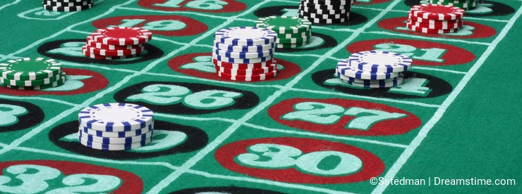 Roulette Table with Chips