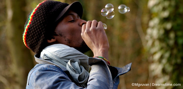 african and soap bubbles