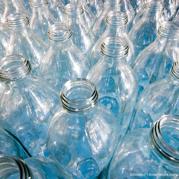 Reuse of glass containers!!! Dreamstime