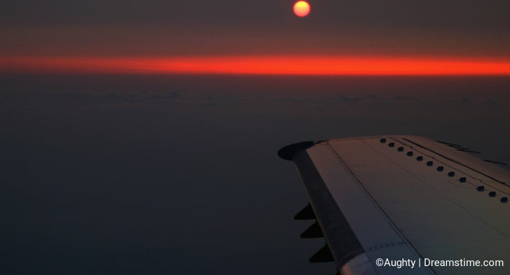 Sunset View From Airplane