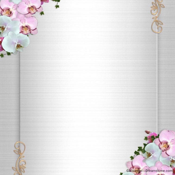 Wedding invitation Border orchids ivy