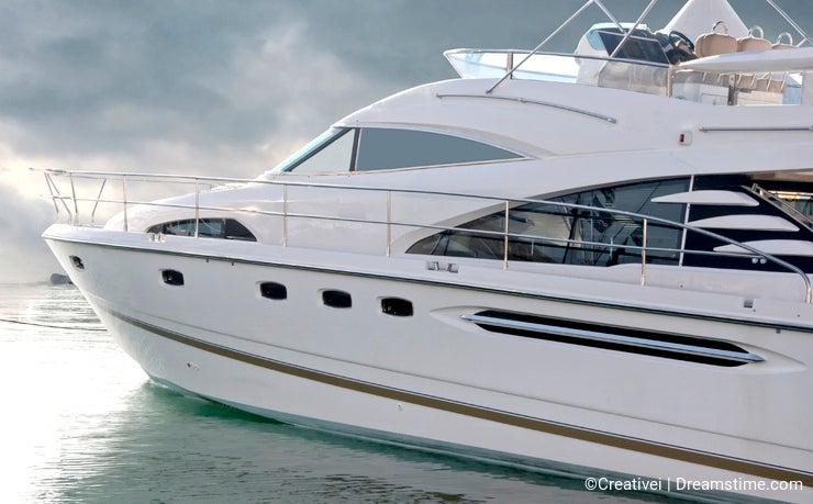 Luxury Yacht with Clipping Path