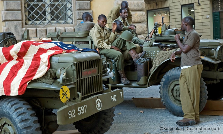 American soldiers military vehicle flag