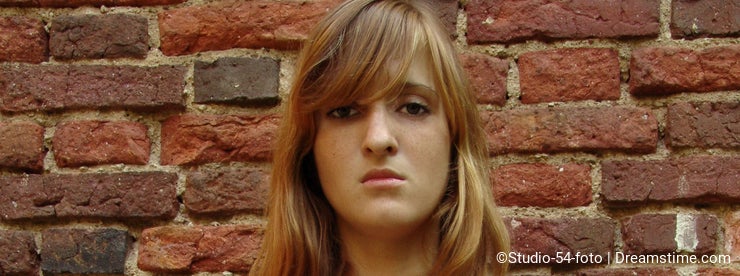 Girl with empty frame