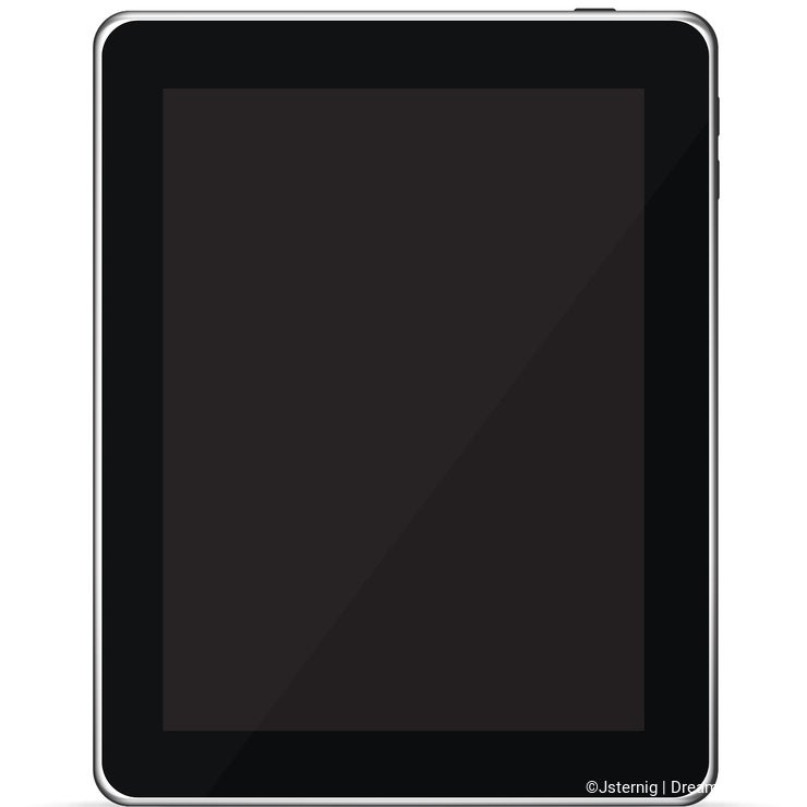 Isolated Touch Screen Tablet PC eReader (Vector)