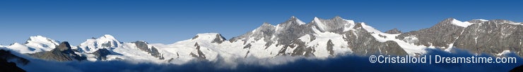 Panorama of mountains in Valais, Switzerland
