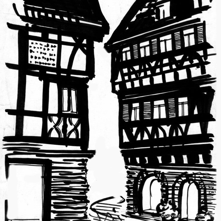 Medieval mansion drawing