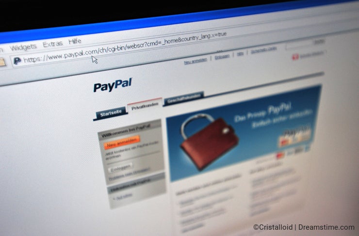 PayPal.com main internet page