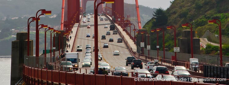 Golden Gate Bridge Morning Traffic
