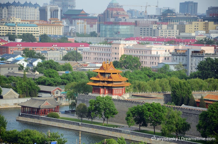 Overview of the forbidden city in Beijing, China