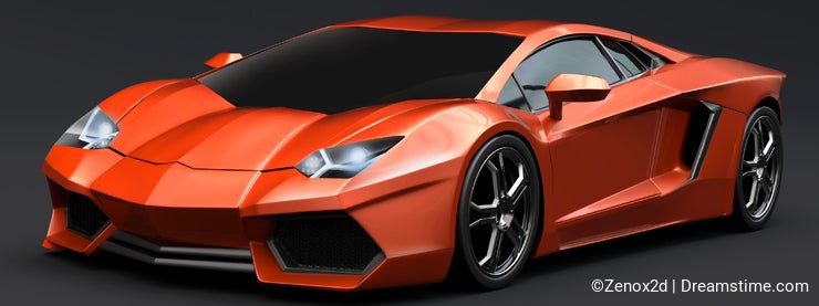 Lamborghini aventador 3d rendering