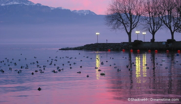 Sunset on lake Geneva 2