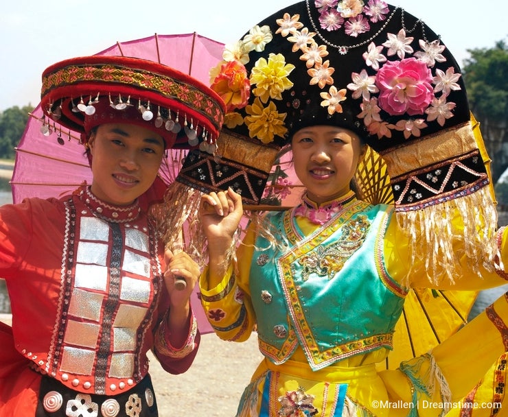 Zhuang Minority People - Traditional Dress - China