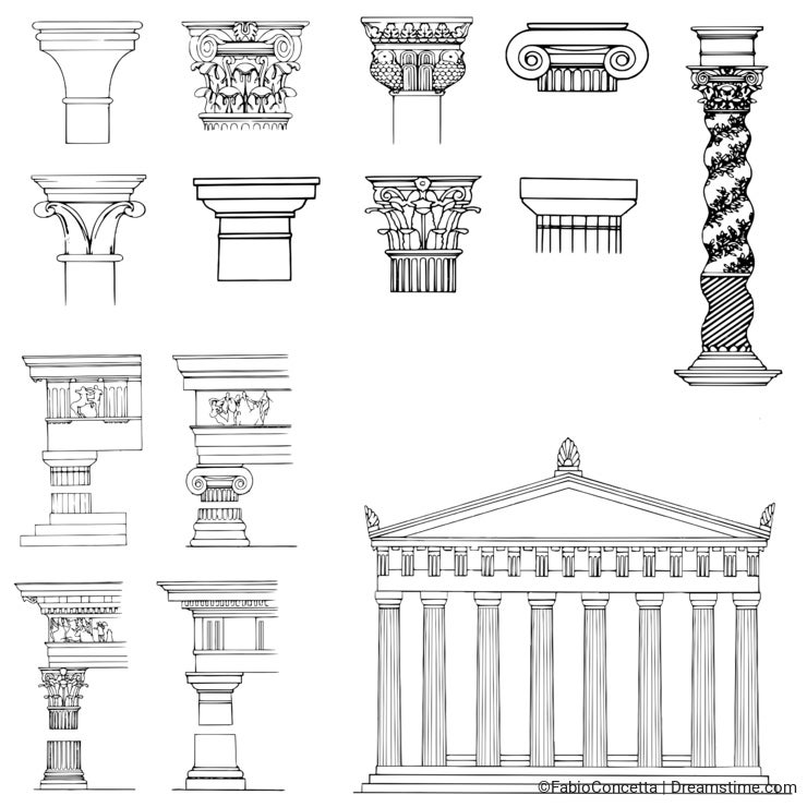Collection of architectural elements