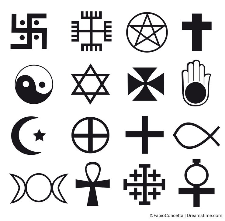 The collection text of religious symbols