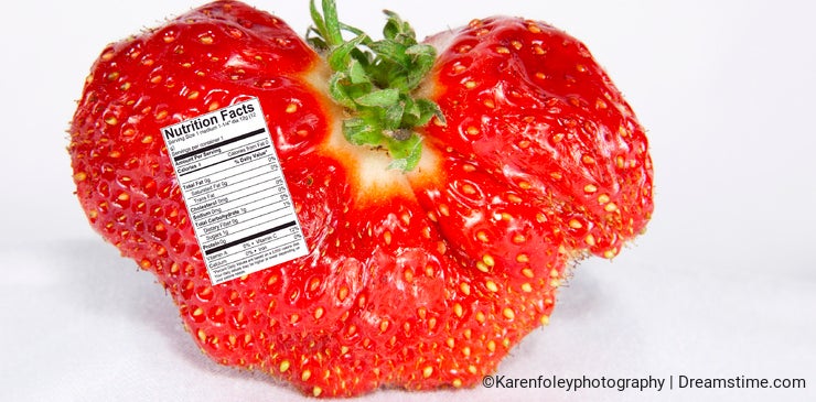 Strawberry with Nutrition Label