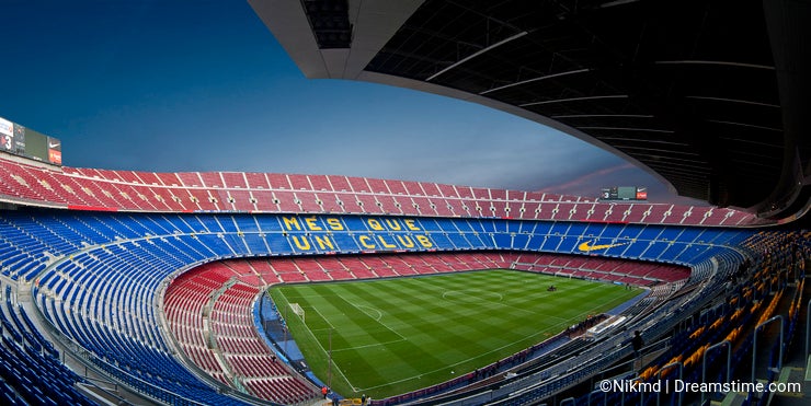 Camp Nou Stadium in Barcelona (Panorama)