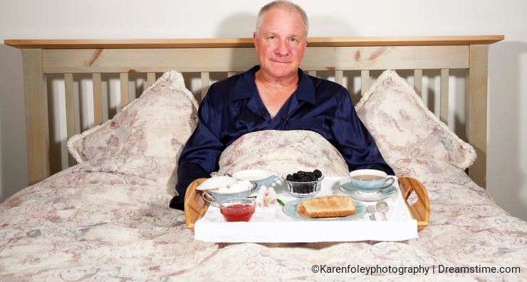 Man with Breakfast in Bed