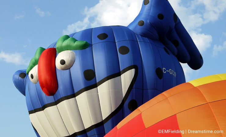 Smiling Hot Air Balloon Character