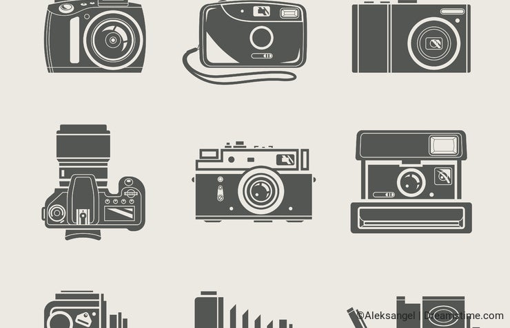 Camera new and retro icon