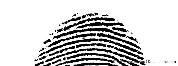 fingerprint large neat finger print black isolated