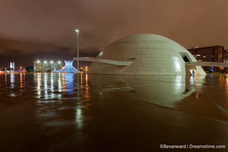 The Cultural Complex with Cathedral and Congress in Brasilia