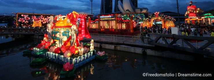 Chinese New Year decorations in Singapore