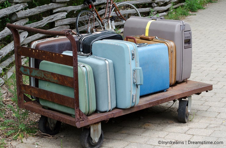 Old suitcase trolley