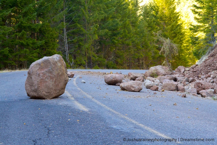 Landslide Blocked Road