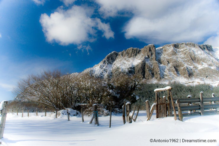 Navarra winter landscape view.