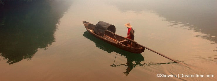 Fisherman in Dongjiang River