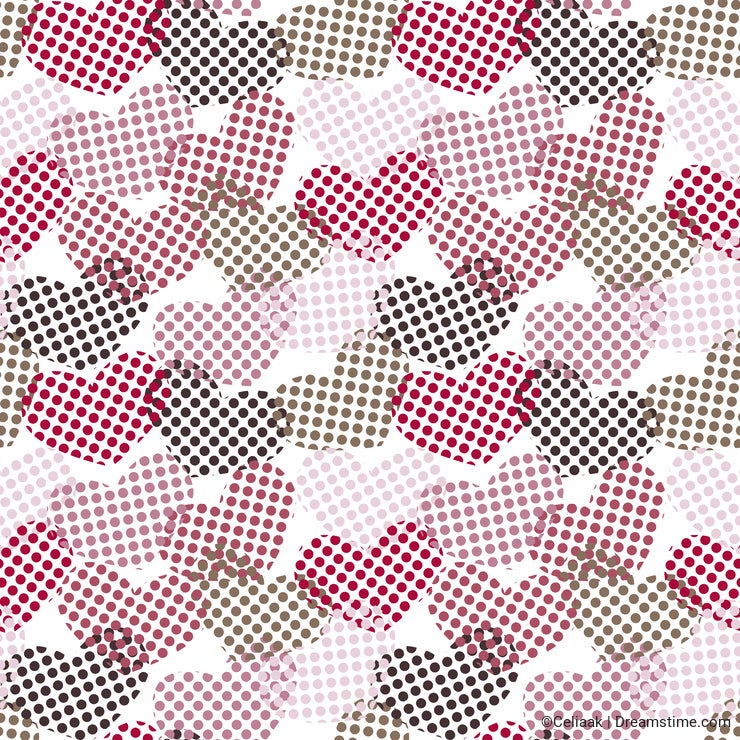 Polka dot hearts seamless pattern