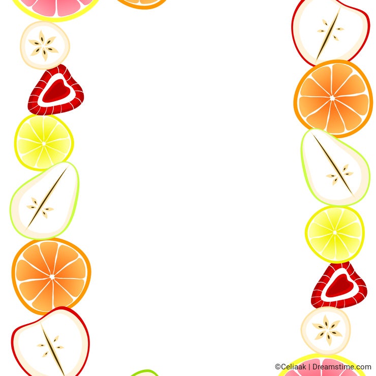 Border frame with sliced fruit
