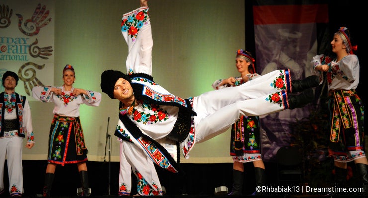 Ukrainian Dancer Doing Stunt
