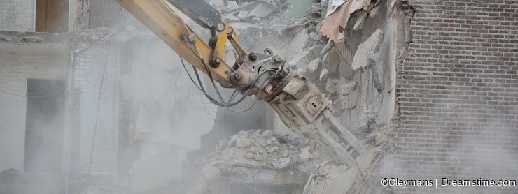 Demolition of a house.