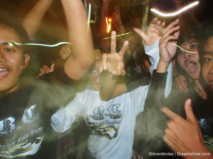 Drunk Balinese Young Men Celebrating Ogoh-Ogoh