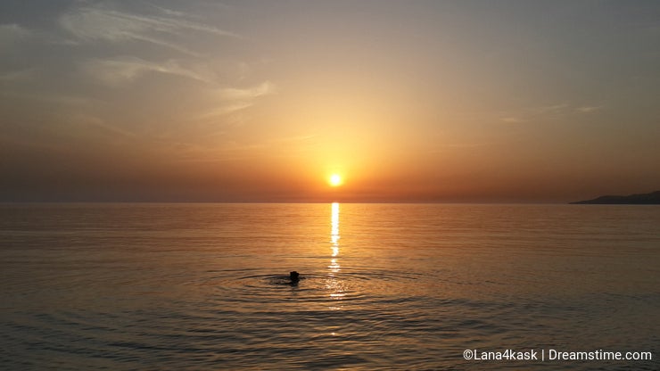 Golden sunset on the Black Sea