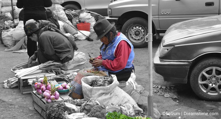 Women working in a Ecuador market