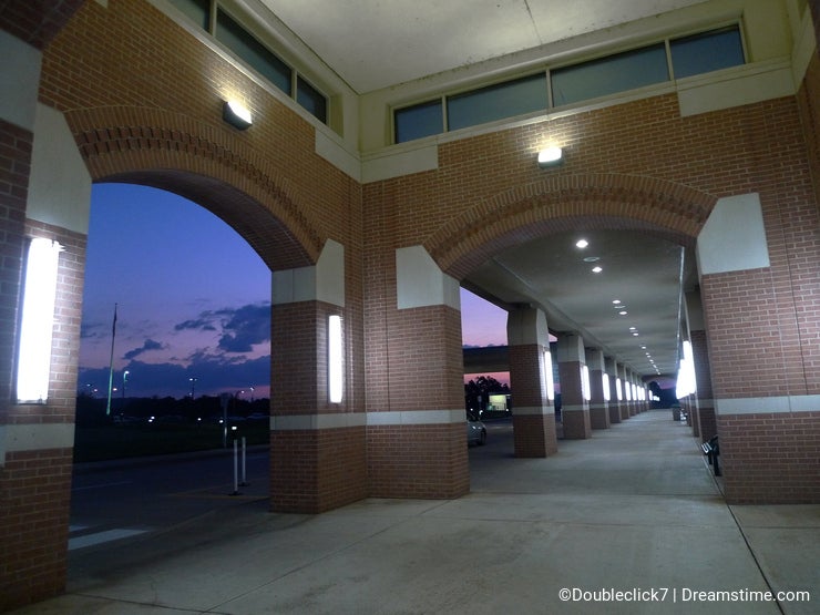 Fort Smith Regional Airport architecture at dawn