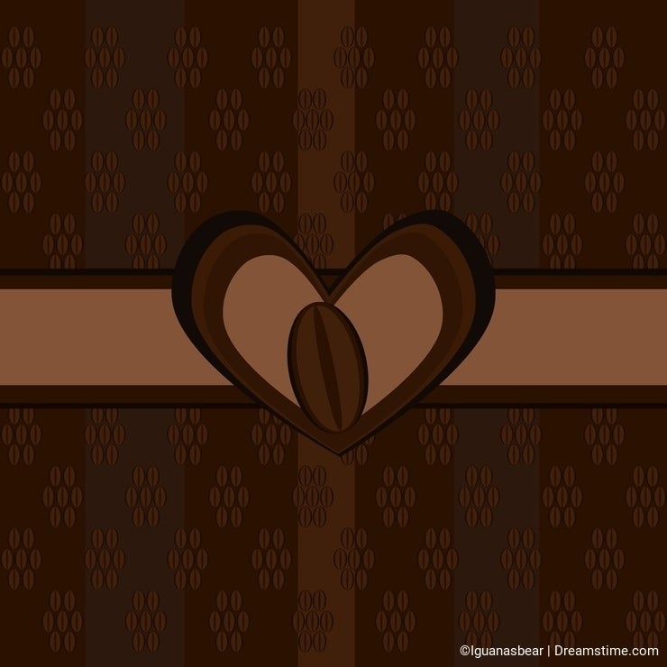 Brown decorative background with coffee beans