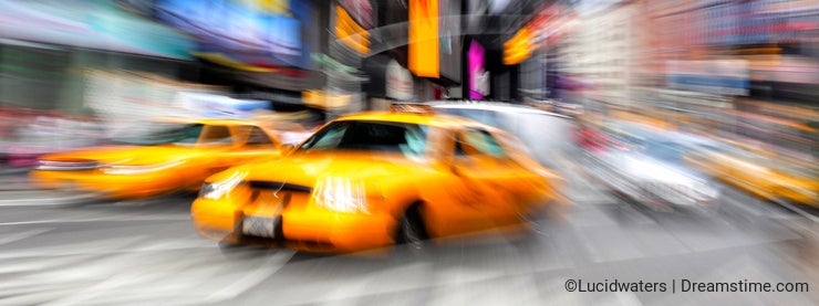 Blurry taxi new york