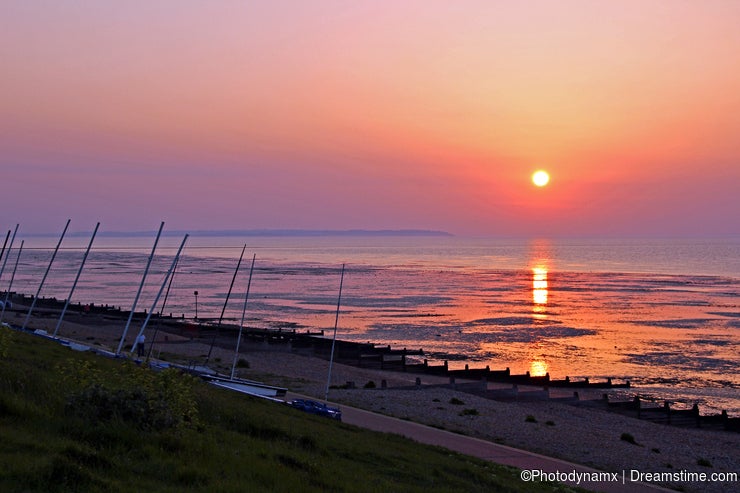 Boats at sunset