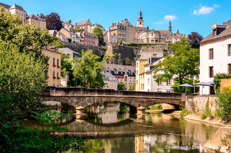 Luxembourg City, Grund, bridge over Alzette river